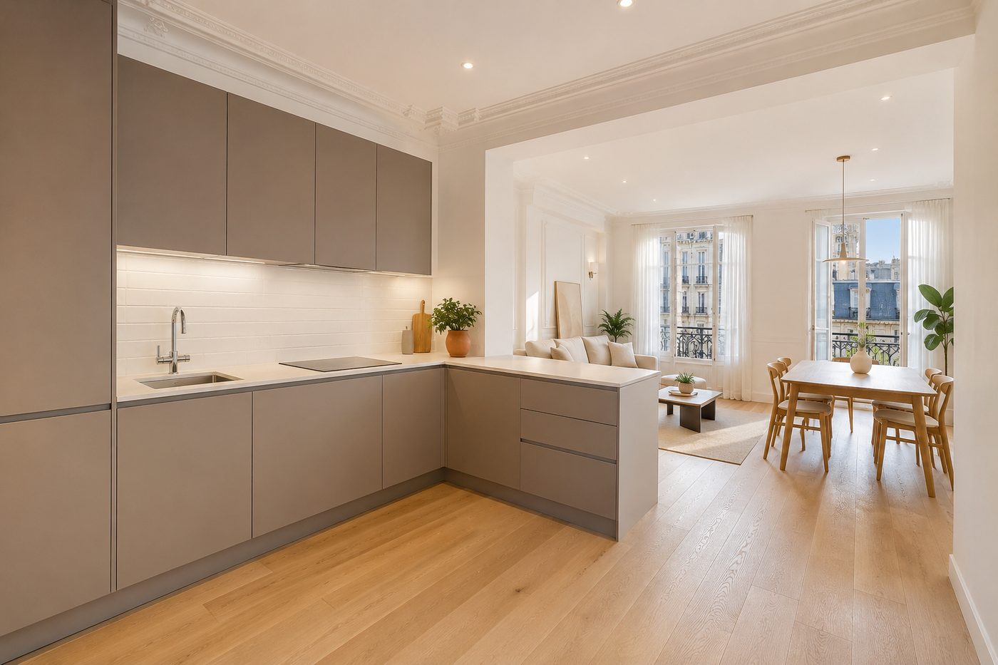 Intérieur rénové par Rénov-Émoi à Paris 17e